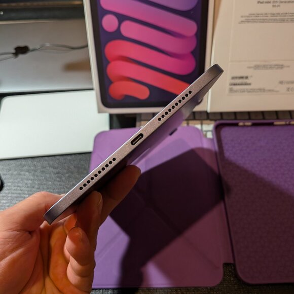 iPad mini 6GEN /256GB (purple) with box + origami case + paperlike and more - Picture 8 of 14